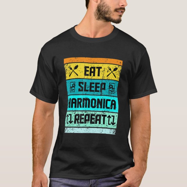 Camiseta Harmonica Jogadores Para Mulheres Homens (Frente)