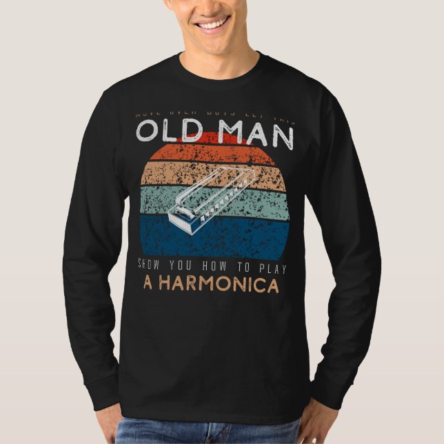 Camiseta Harmonica Maestro: Deixe Este Velho Te Afastar! (Frente)