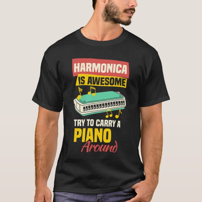 Camiseta Harmonicist Mouth Organ & French Harp Harmonica Pl (Frente)