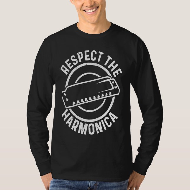 Camiseta Harmonicist Respect The Harmonica (Frente)