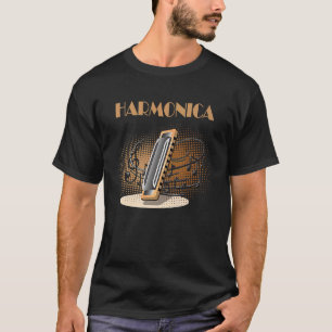 Camiseta Harmonista de órgãos de boca Blues Harmonica 1