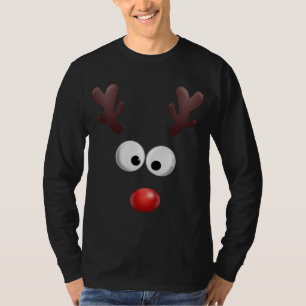 Camiseta Harmonização da cara da rena do Natal da famíli