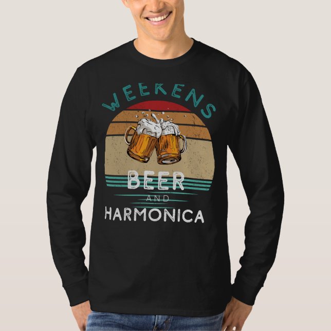 Camiseta Harmonize o Humor! Finais de semana com Cerveja e  (Frente)