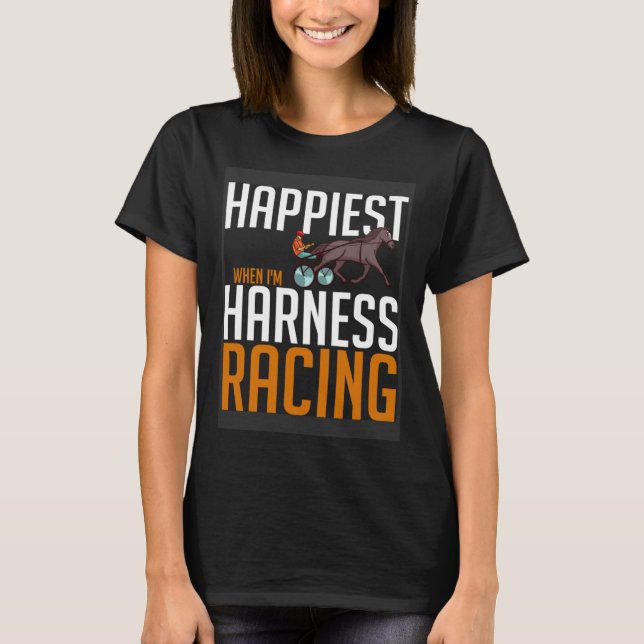 Camiseta Harness Racing Horse Race Track Racer Trotting Hor (Frente)