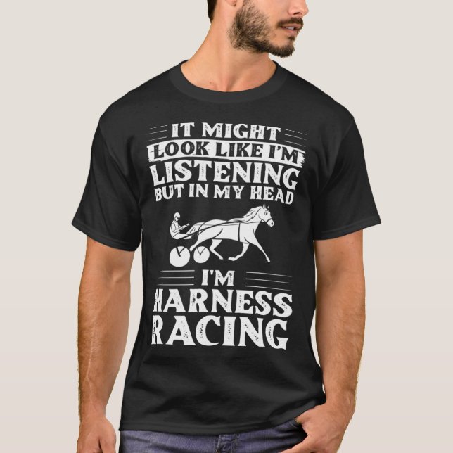 Camiseta Harness Racing Horse Race Track Racer Trotting Hor (Frente)
