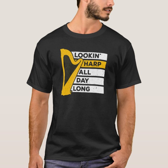Camiseta Harp Musical Olhando A Harp Musical Harpist Orches (Frente)