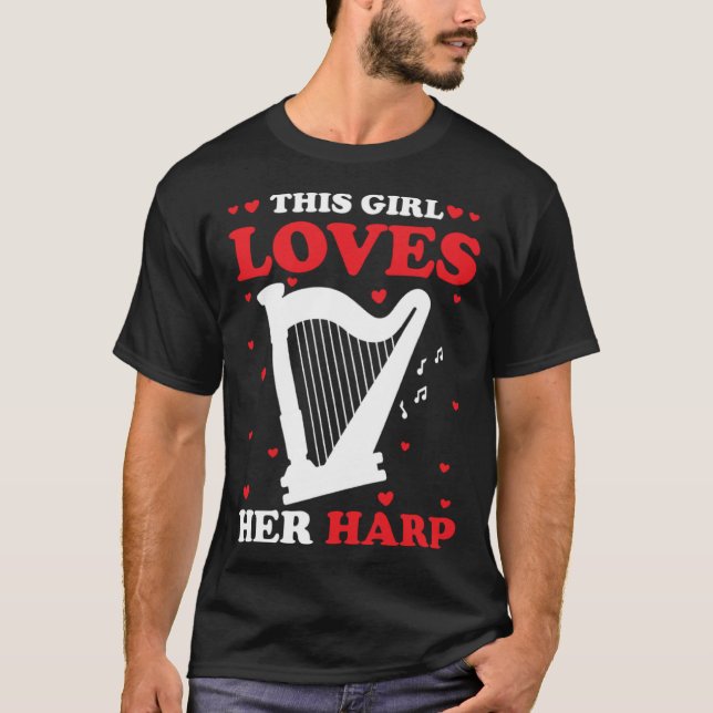 Camiseta Harp Player Harpist This Girl Loves Her Harp (Frente)