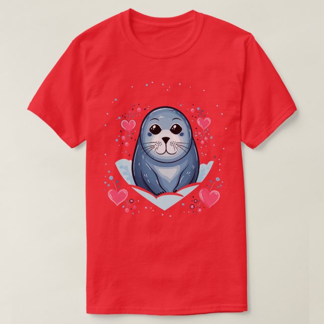 Camiseta Harp Seal Valentine Day (Frente do Design)