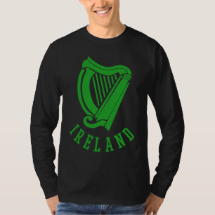 Camiseta Harpas Célticas Irlandesas Emblema Medieval da Irl