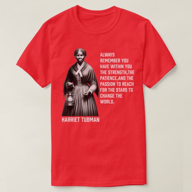 Camiseta Harriet Tubman muda o mundo (Frente do Design)