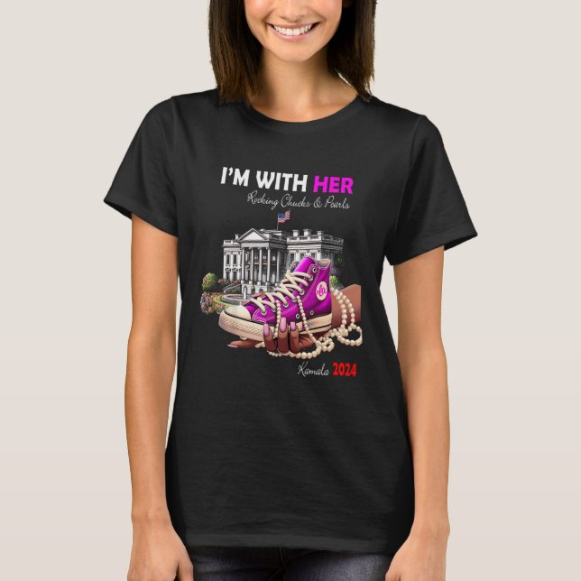 Camiseta Harris 2024 Eu estou com ela (Frente)