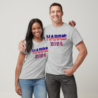 Camiseta Harris 2024 Presidente Democrata EUA Flag LT Unise