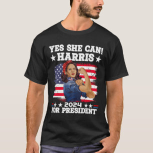 Camiseta Harris 2024 Presidente Eleição Kamala Sim Ela Pode