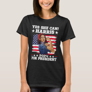 Camiseta Harris 2024 Presidente Eleição Kamala Sim Ela Pode