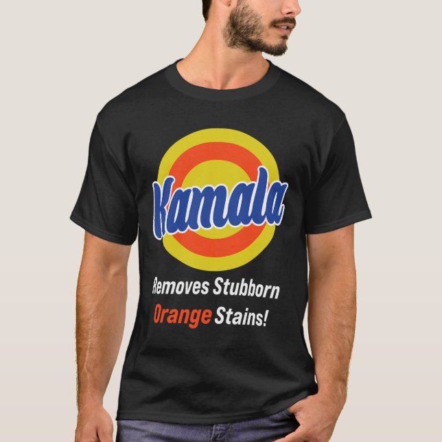 Camiseta Harris 2024 Remove Trilhas Laranja Estubborn 2 (Frente)