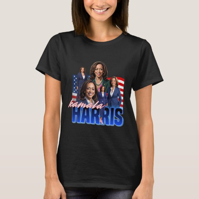 Camiseta Harris American Flag Bootleg (Frente)