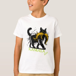 Camiseta Harris Divertida Retro Senhora Gato Sem Filhos Pre