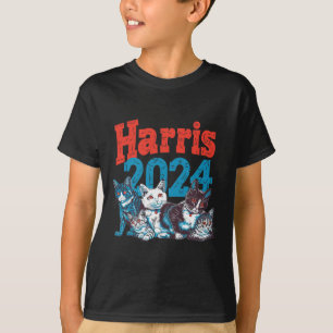 Camiseta Harris Eletion Lady 2024 Democrat Crazy Gatinho