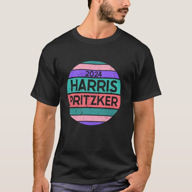 Camiseta Harris J B Pritzker Presidente Campanha Roupa T S (Frente)
