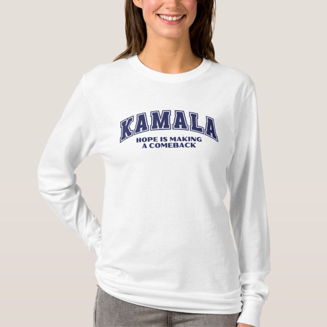 Camiseta Harris Kamala 2024 Esperança Está Voltando  (Frente)