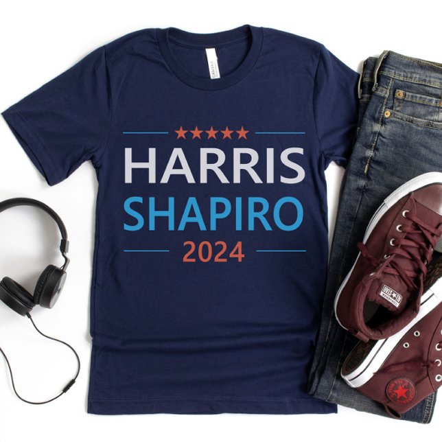 Camiseta Harris Shapiro 2024 Kamala Harris Democrata (Criador carregado)