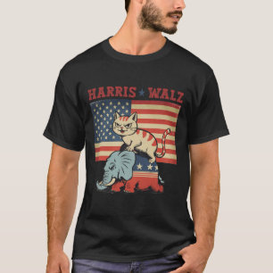 Camiseta Harris Waltz 2024 Vp Presidente Eleição Gato Engra