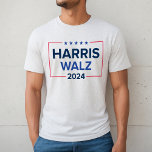 Camiseta Harris Walz 2024 Eleição de Homens Brancos<br><div class="desc">Kamala Harris para o presidente e Tim Walz para o vice-presidente 2024,  a Camisa Branca de Eleição Presidencial dos Estados Unidos. Design simples e moderno em cores vermelha,  azul real e marinho com estrelas e sotaques.</div>