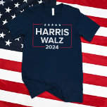 Camiseta Harris Walz 2024 Marinho de Eleições<br><div class="desc">Kamala Harris para o presidente e Tim Walz para o vice-presidente 2024,  Marinho de eleições presidenciais dos EUA Blue Men's T-Shirt. Design simples e moderna em cores vermelhas e brancas com estrelas e faixas de sotaque.</div>