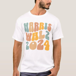 Camiseta Harris Walz 2024 Moda Ondulada Boho