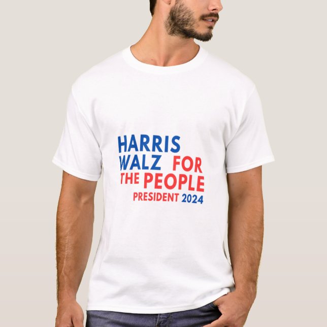 Camiseta Harris Walz 2024 Para As Pessoas (Frente)