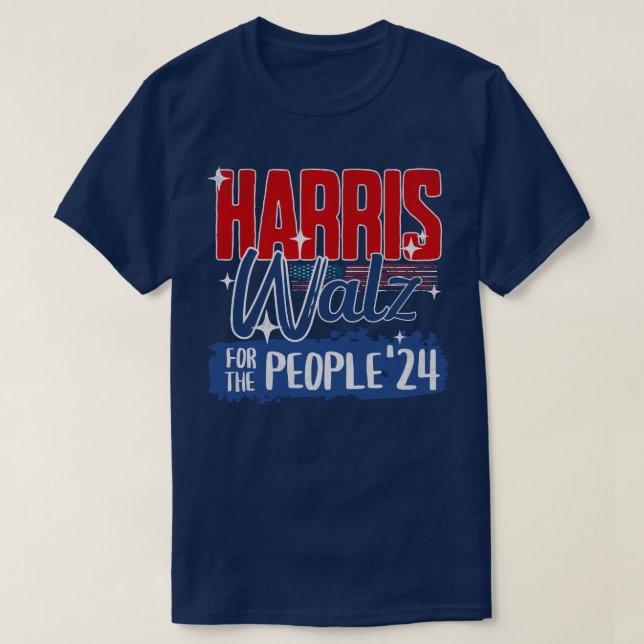 Camiseta Harris Walz 2024 para o democrata eleitoral Pessoa (Frente do Design)