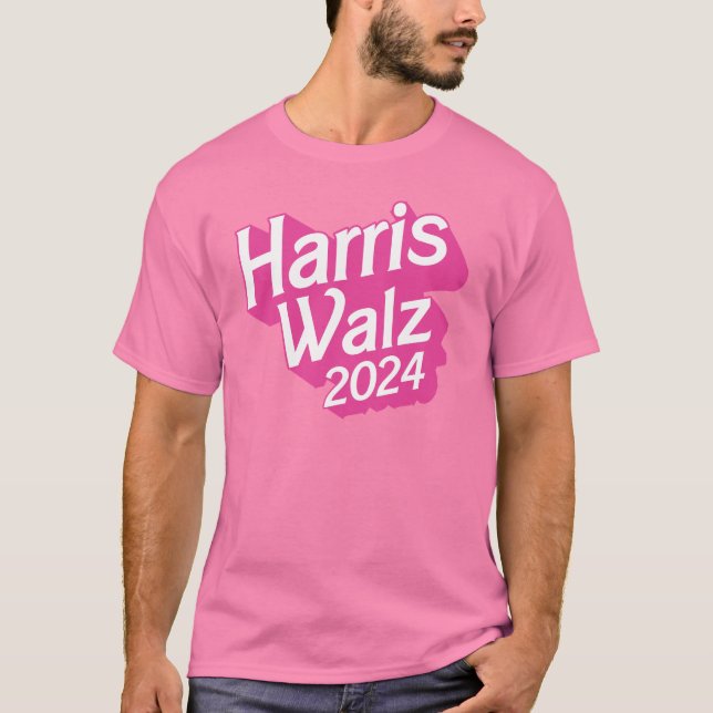 Camiseta Harris Walz 2024 rosa (Frente)