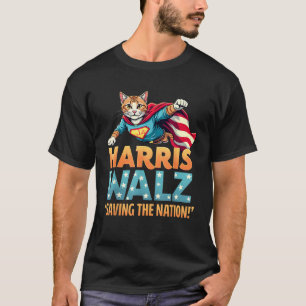 Camiseta Harris Walz 2024 Super Cat Eletion Comma La Kamal