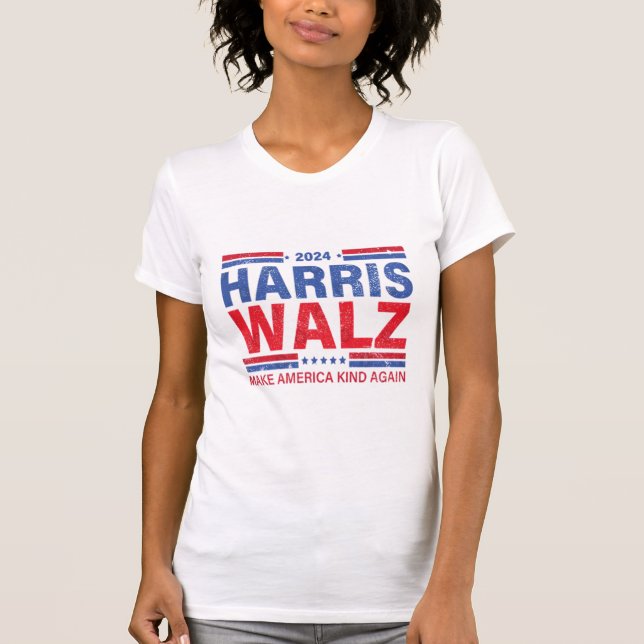 Camiseta Harris Walz 2024 Torna A América Mais Forte Novame (Frente)