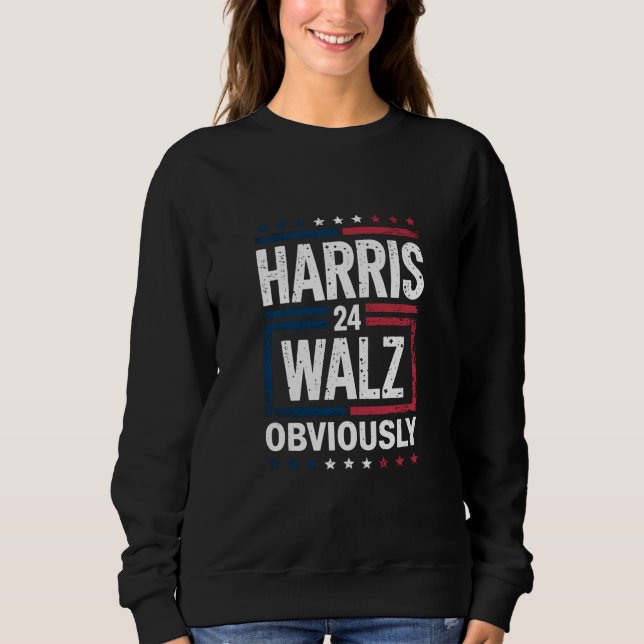 Camiseta Harris Walz Obviamente Harris Waltz 2024 Eleição (Frente)
