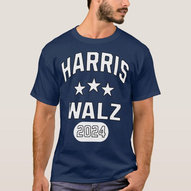 Camiseta Harris Walz Patriotic College Style Preppy (Frente)