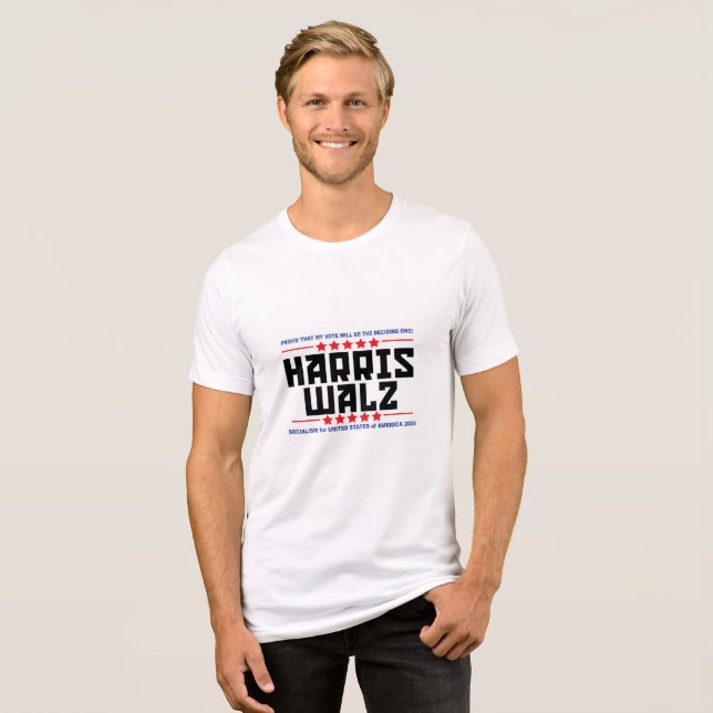 CAMISETA HARRIS WALZ TSHIRT SOCIALISM PARA A AMÉRICA (Frente Completa)