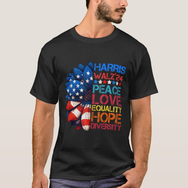 Camiseta Harris Wheimer 2024 Peace Love Equal Diver (Frente)