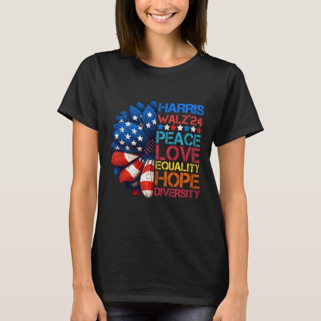 Camiseta Harris Wheimer 2024 Peace Love Equal Diver (Frente)