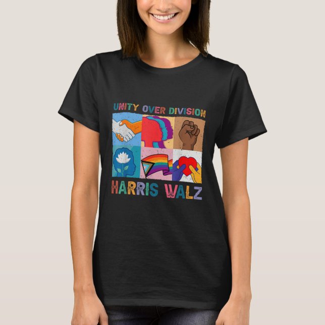 Camiseta Harris Wheimer 2024 Unity Over Division Kamala Har (Frente)
