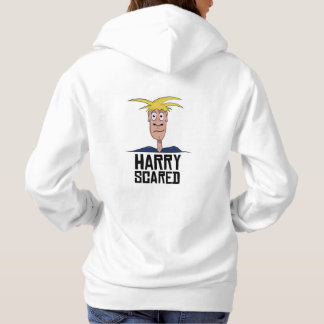 Camiseta Harry Assustado Hoodie Branco das Mulheres