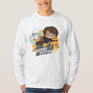 Camiseta Harry e Hedwig de desenho animado voando além de H