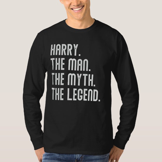 Camiseta Harry Man Myth Legend Shirt Gifts For Mens Funny H (Frente)