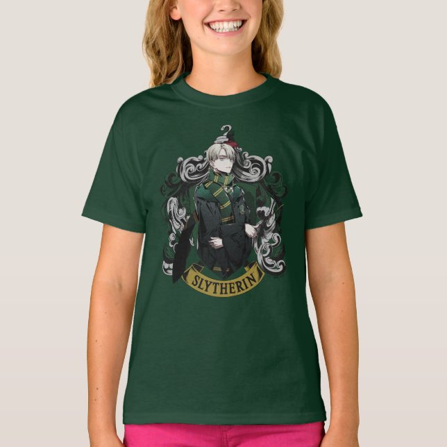 Camiseta HARRY POTTER™ | Anime Brasão da Casa Draco Malfoy (Frente)