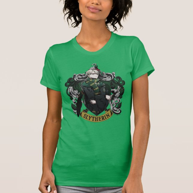 Camiseta HARRY POTTER™ | Anime Draco Malfoy House Crest (Frente)