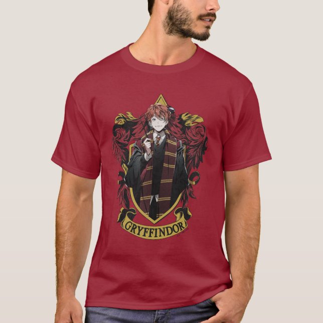 Camiseta HARRY POTTER™ | Anime Ron Weasley House Crest (Frente)
