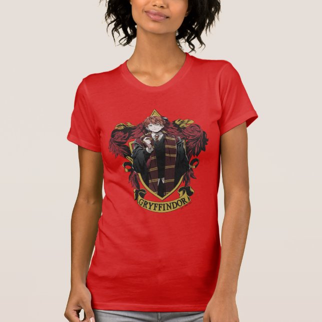 Camiseta HARRY POTTER™ | Anime Ron Weasley House Crest (Frente)
