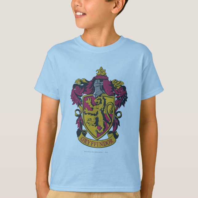 Camiseta Harry Potter | Brasão da Grifinória Dourado e Verm (Frente)