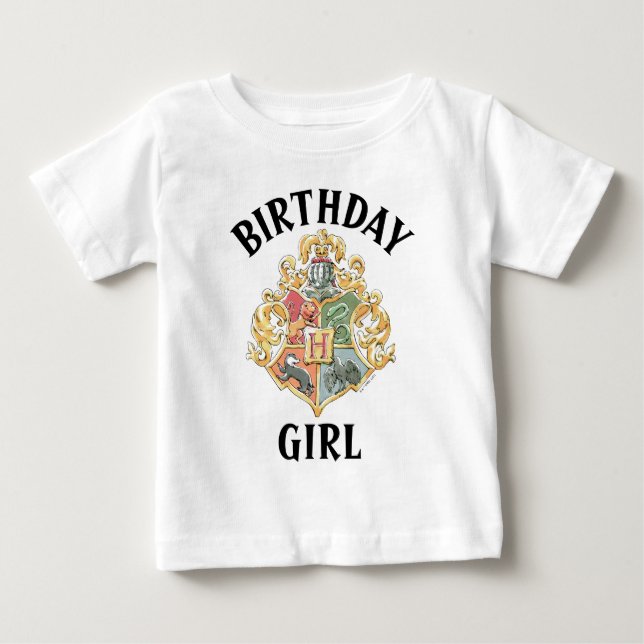 Camiseta Harry Potter | Brasão de Hogwarts Menina de Aniver (Frente)