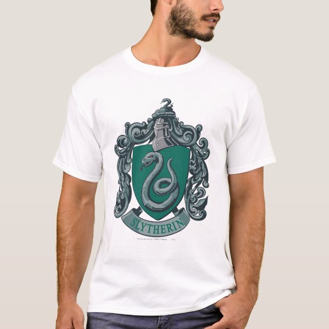 Camiseta Harry Potter | Brasão de Slytherin Verde (Frente)
